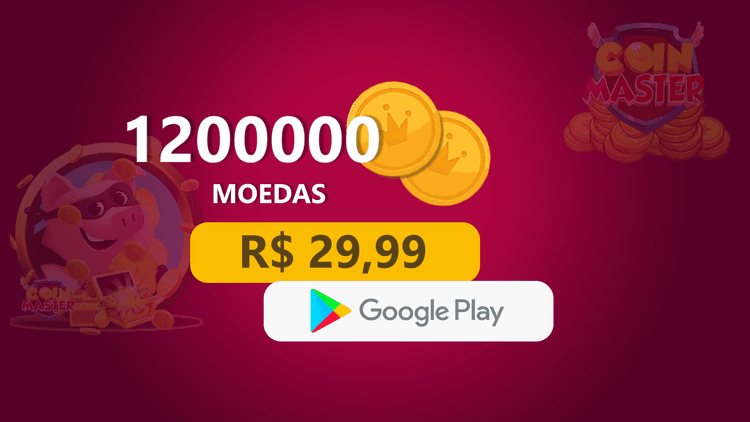 Coin Master - 1.200.000 Moedas com Google Play