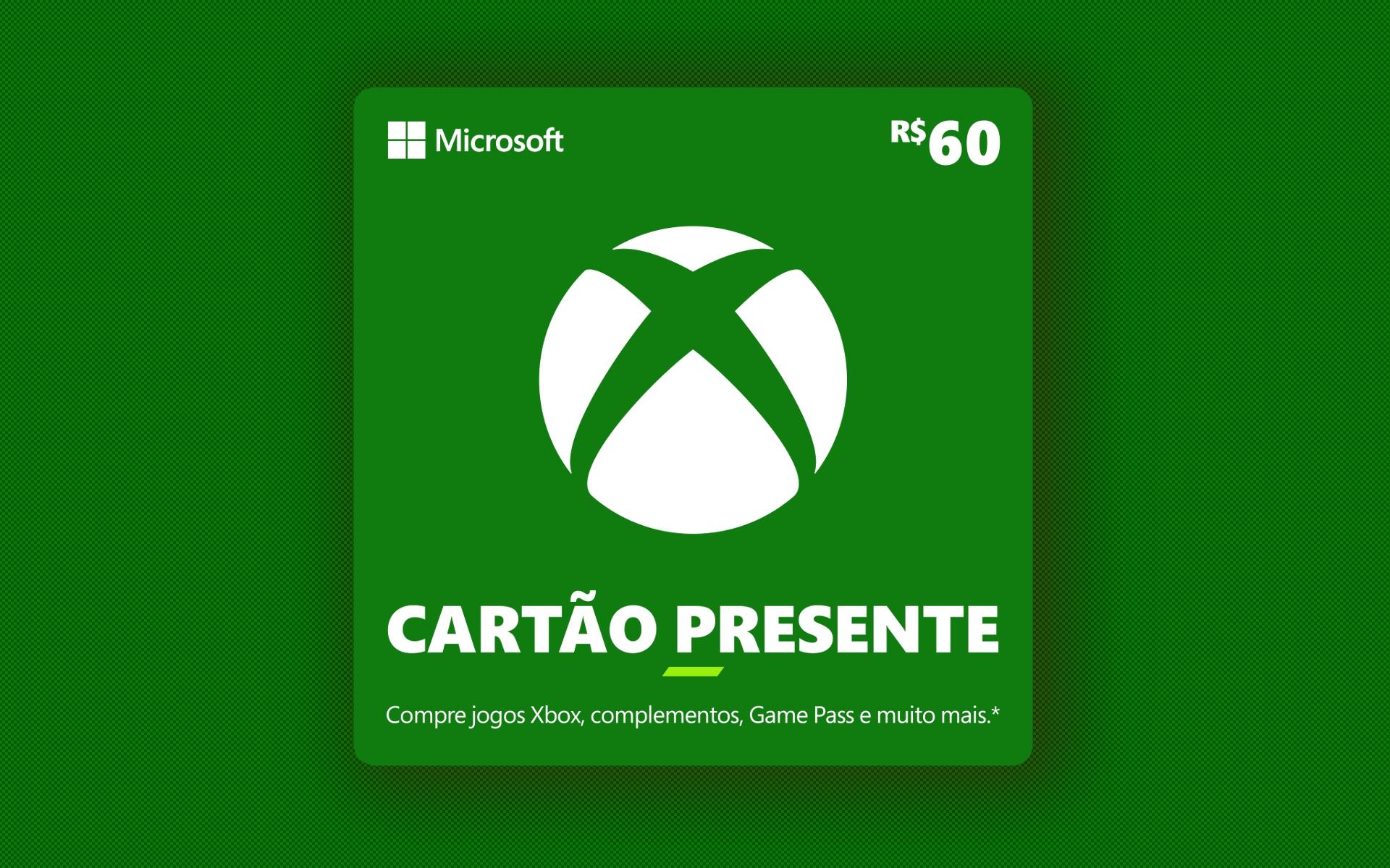 R$ 60 Gift Card Xbox -  Cartão Presente Digital