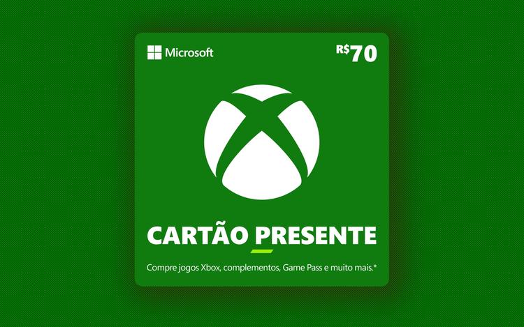 R$ 70 Gift Card Xbox -  Cartão Presente Digital