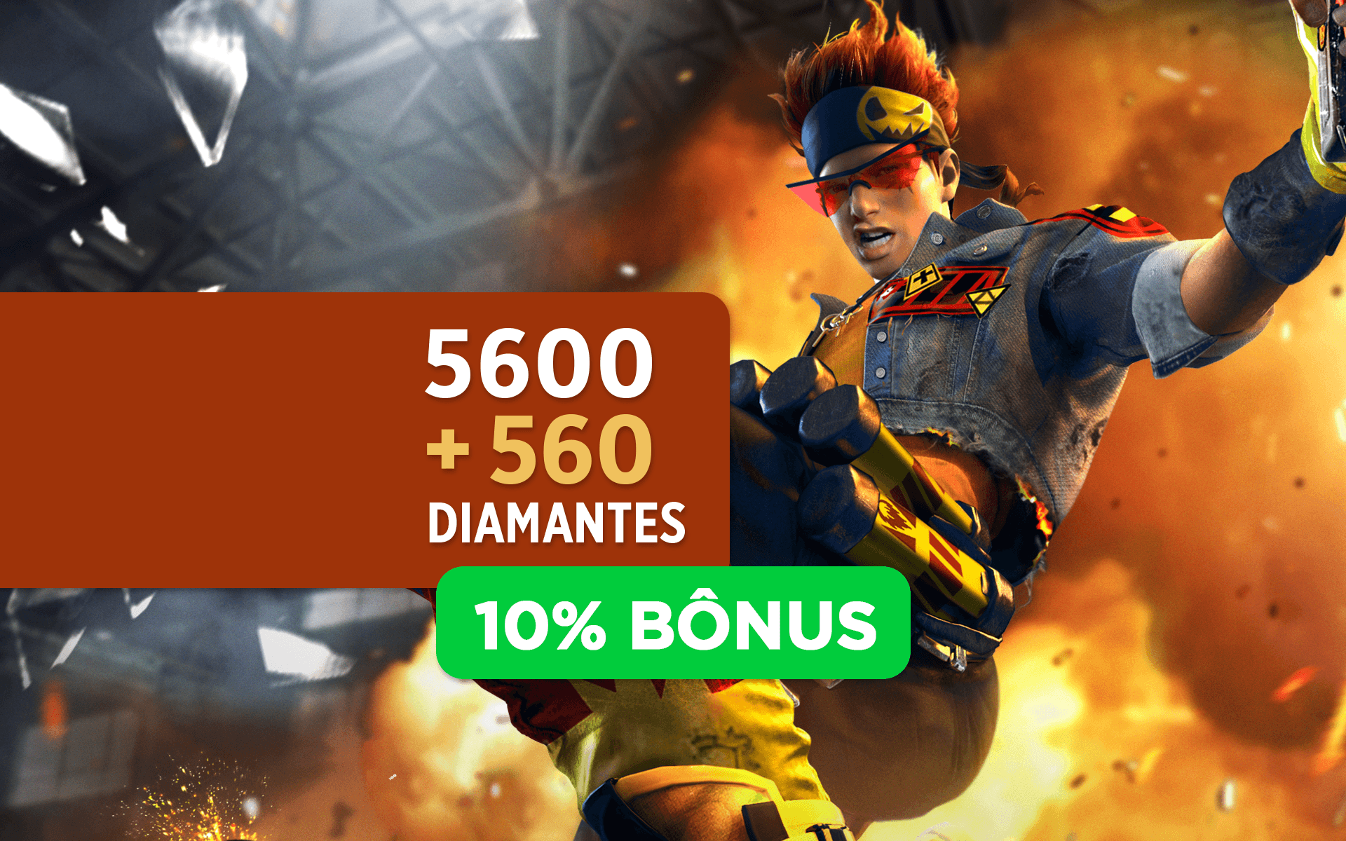 Recarga Free Fire - 5.600 Diamantes +10% de Bônus