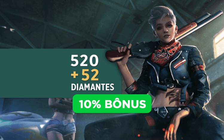 Recarga Free Fire - 520 Diamantes +10% de Bônus