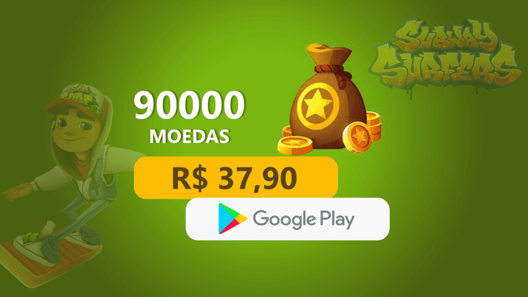 Subway Surfers - 90.000 Moedas com Google Play