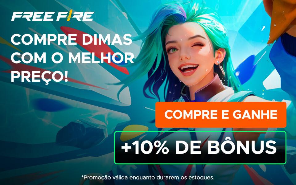 Recarga Free Fire com 10% de bônus é no Hype